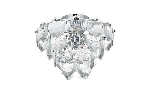 Elegant Lighting Adaline 6 Light Flush Mount D16 Inch H12 Inch L6 Chrome in Chrome and Clear Finish Model: 1050F16C
