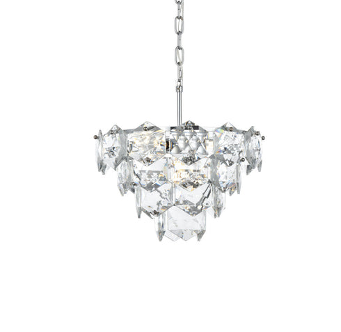 Elegant Lighting Adaline 6 Light Pendant D16 Inch H10 Inch L6 Chrome in Chrome and Clear Finish Model: 1050D16C