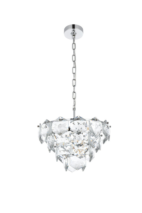 Elegant Lighting Adaline 6 Light Pendant D16 Inch H10 Inch L6 Chrome in Chrome and Clear Finish Model: 1050D16C