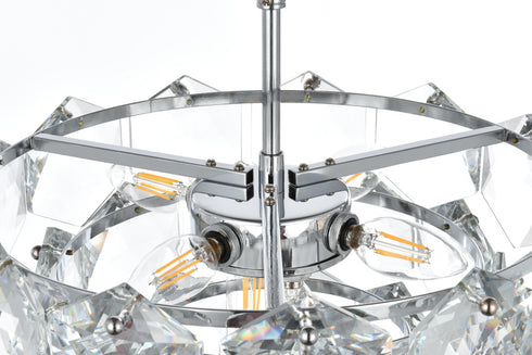 Elegant Lighting Adaline 6 Light Pendant D16 Inch H10 Inch L6 Chrome in Chrome and Clear Finish Model: 1050D16C