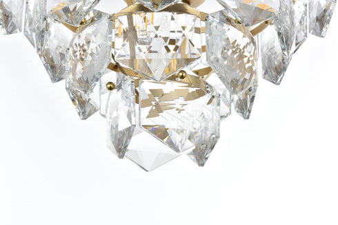 Elegant Lighting Adaline 6 Light Pendant D16 Inch H10 Inch L6 Satin Gold in Satin Gold and Clear Finish Model: 1050D16SG
