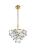 Elegant Lighting Adaline 6 Light Pendant D16 Inch H10 Inch L6 Satin Gold in Satin Gold and Clear Finish Model: 1050D16SG