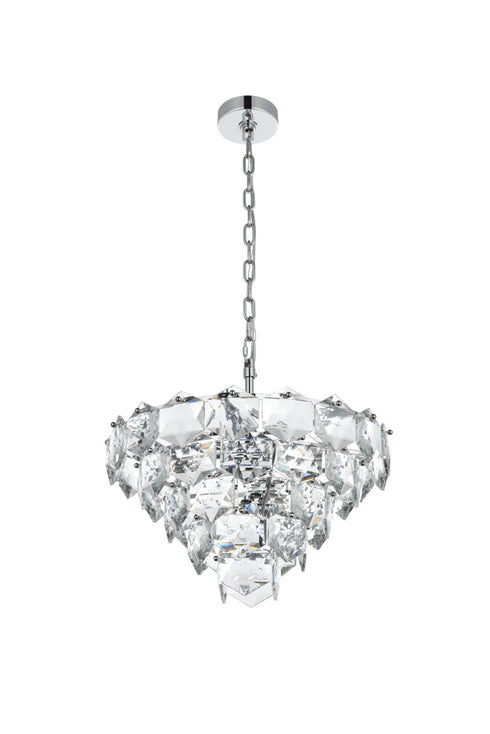 Elegant Lighting Adaline 8 Light Pendant D20 Inch H12 Inch L8 Chrome in Chrome and Clear Finish Model: 1050D20C