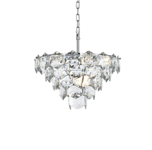 Elegant Lighting Adaline 8 Light Pendant D20 Inch H12 Inch L8 Chrome in Chrome and Clear Finish Model: 1050D20C