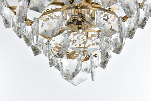 Elegant Lighting Adaline 8 Light Pendant D20 Inch H12 Inch L8 Satin Gold in Satin Gold and Clear Finish Model: 1050D20SG