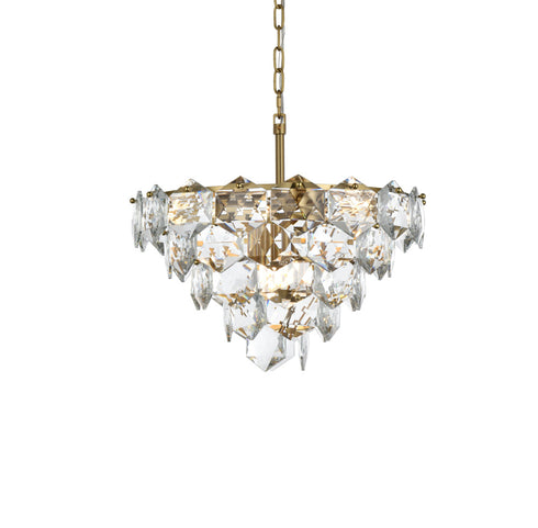 Elegant Lighting Adaline 8 Light Pendant D20 Inch H12 Inch L8 Satin Gold in Satin Gold and Clear Finish Model: 1050D20SG
