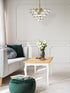 Elegant Lighting Adaline 8 Light Pendant D20 Inch H12 Inch L8 Satin Gold in Satin Gold and Clear Finish Model: 1050D20SG