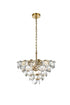 Elegant Lighting Adaline 8 Light Pendant D20 Inch H12 Inch L8 Satin Gold in Satin Gold and Clear Finish Model: 1050D20SG