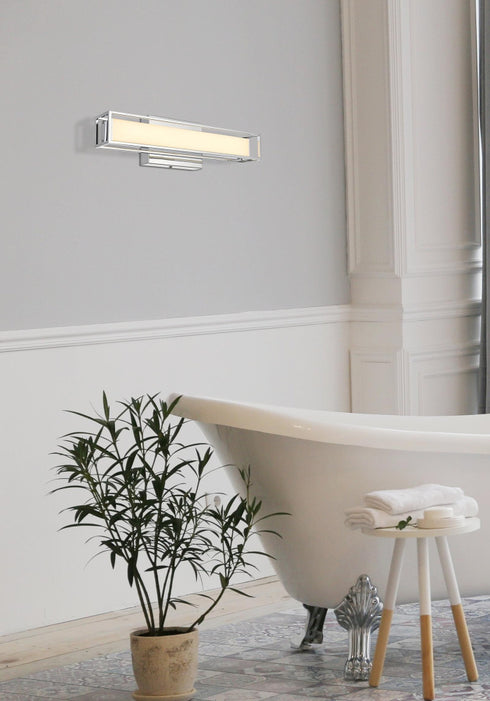 Elegant Lighting Aden 1 Light Wall Sconce L16 Inch E4.5 Inch H4.3 Inch LED 8 Watt 3CCT in Chrome Model: LD301W16C