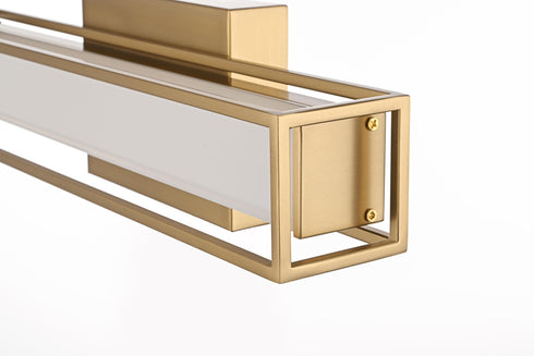 Elegant Lighting Aden 1 Light Wall Sconce L16 Inch E4.5 Inch H4.3 Inch LED 8 Watt 3CCT in Satin Gold Model: LD301W16SG