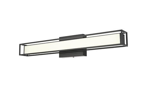 Elegant Lighting Aden 1 Light Wall Sconce L24 Inch E4.5 Inch H4.3 Inch LED 14 Watt 3CCT in Black Model: LD301W24BK