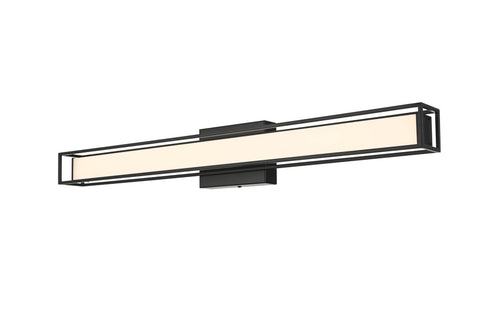 Elegant Lighting Aden 1 Light Wall Sconce L31 Inch E4.5 Inch H4.3 Inch LED 18 Watt 3CCT in Black Model: LD301W31BK