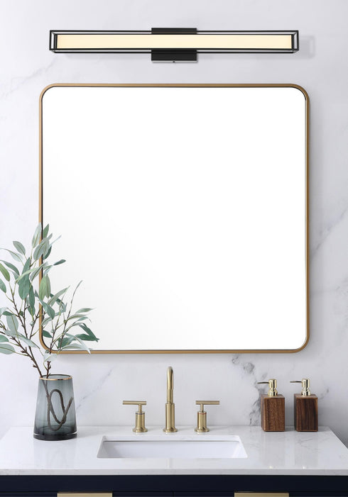 Elegant Lighting Aden 1 Light Wall Sconce L31 Inch E4.5 Inch H4.3 Inch LED 18 Watt 3CCT in Black Model: LD301W31BK