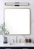 Elegant Lighting Aden 1 Light Wall Sconce L31 Inch E4.5 Inch H4.3 Inch LED 18 Watt 3CCT in Black Model: LD301W31BK
