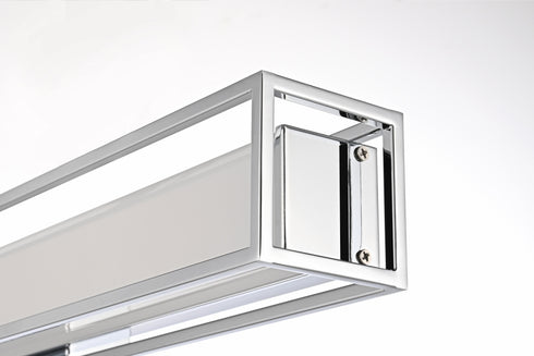 Elegant Lighting Aden 1 Light Wall Sconce L31 Inch E4.5 Inch H4.3 Inch LED 18 Watt 3CCT in Chrome Model: LD301W31C