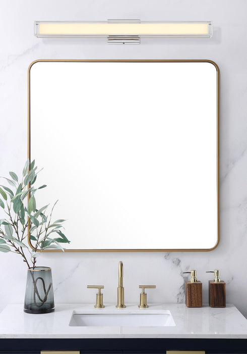 Elegant Lighting Aden 1 Light Wall Sconce L31 Inch E4.5 Inch H4.3 Inch LED 18 Watt 3CCT in Chrome Model: LD301W31C