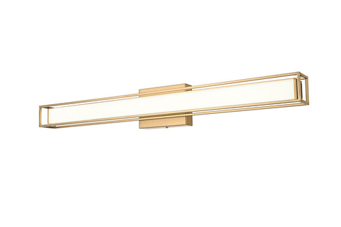 Elegant Lighting Aden 1 Light Wall Sconce L31 Inch E4.5 Inch H4.3 Inch LED 18 Watt 3CCT in Satin Gold Model: LD301W31SG