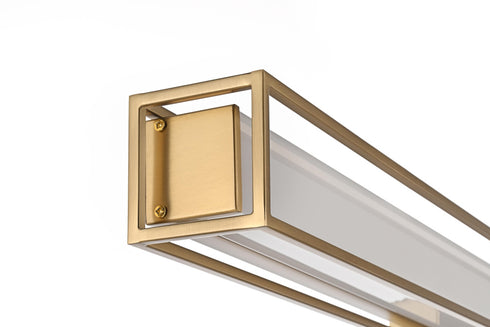 Elegant Lighting Aden 1 Light Wall Sconce L31 Inch E4.5 Inch H4.3 Inch LED 18 Watt 3CCT in Satin Gold Model: LD301W31SG