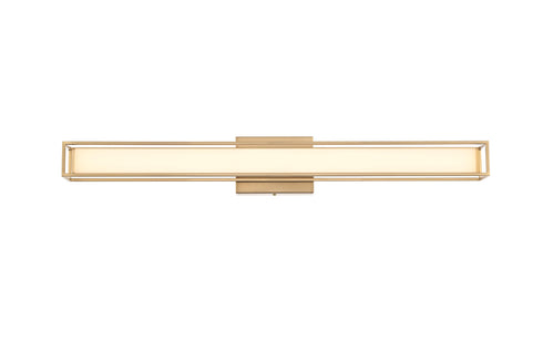 Elegant Lighting Aden 1 Light Wall Sconce L31 Inch E4.5 Inch H4.3 Inch LED 18 Watt 3CCT in Satin Gold Model: LD301W31SG