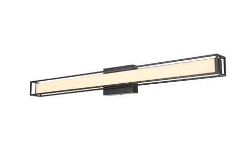 Elegant Lighting Aden 1 Light Wall Sconce L36 Inch E4.5 Inch H4.3 Inch LED 24 Watt 3CCT in Black Model: LD301W36BK