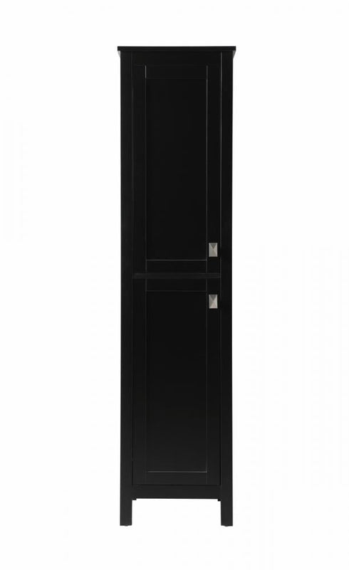 Elegant Lighting Adian 16 Inch Wide Bathroom Linen Storage Freestanding Cabinet in Black Model: SC011665BK