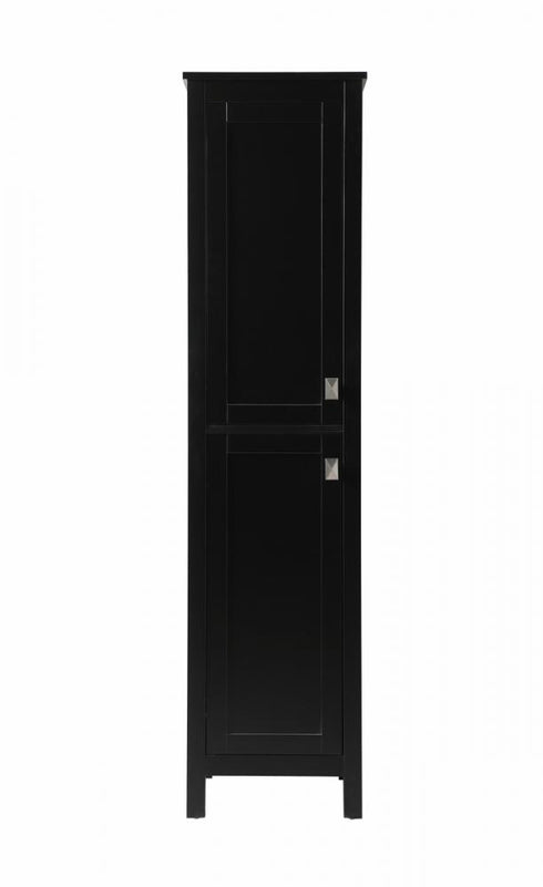 Elegant Lighting Adian 16 Inch Wide Bathroom Linen Storage Freestanding Cabinet in Black Model: SC011665BK