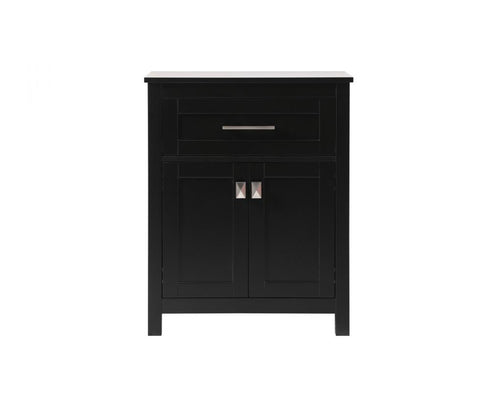 Elegant Lighting Adian 24 Inch Wide Bathroom Storage Freestanding Cabinet in Black Model: SC012430BK