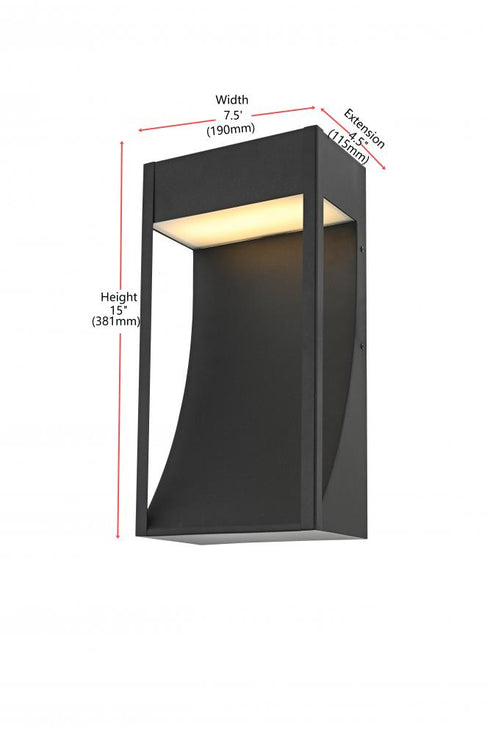 Elegant Lighting Adriel 7.5 inch Outdoor Wall Sconce in Black Model: OD504W15BK