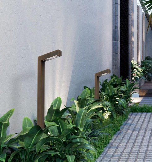 Elegant Lighting Aera Cast brass modern linear path light in Antique Brass Finish Model: P807