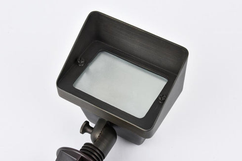 Elegant Lighting Aera Outdoor 12V Cast Brass flood light 2.75 inch Light x 5.25 inch W x 8 inch H in Dark Bronze Model: C048V1-DB