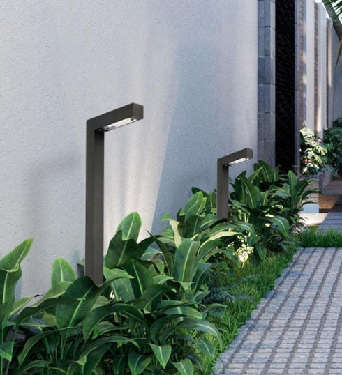 Elegant Lighting Aera Outdoor 12V Cast Brass modern path light 5.25 inch Wide x 22 inch High in Dark Bronze Model: P807-DB