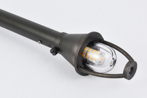 Elegant Lighting Aera Outdoor 12V Cast Brass path light 7 inch Wide x 24 inch High in Dark Bronze Model: P801-DB