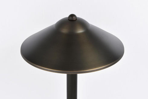 Elegant Lighting Aera Outdoor 12V Cast Brass path light 9 inch Wide x 24 inch High in Dark Bronze Model: P800-DB