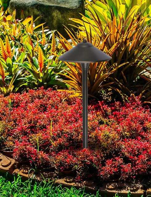 Elegant Lighting Aera Outdoor 12V Cast Brass path light 9 inch Wide x 24 inch High in Dark Bronze Model: P800-DB