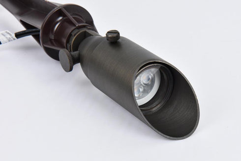 Elegant Lighting Aera Outdoor 12V Cast Brass spot light 1.75 inch Wide x 4.5 inch High in Dark Bronze Model: C050-DB