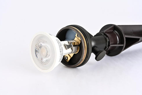 Elegant Lighting Aera Outdoor 12V Cast Brass spot light 2.25 inch Wide x 8 inch High in Dark Bronze Model: C049-DB