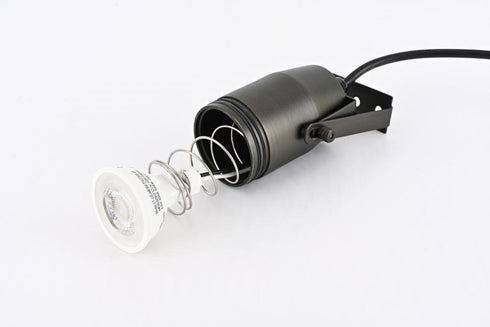 Elegant Lighting Aera Outdoor 12V Cast Brass spot light 2 inch Wide x 4.5 inch High in Dark Bronze Model: C2236-DB