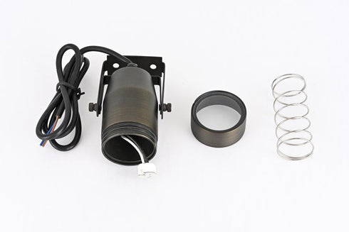 Elegant Lighting Aera Outdoor 12V Cast Brass spot light 2 inch Wide x 4.5 inch High in Dark Bronze Model: C2236-DB