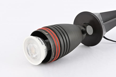Elegant Lighting Aera Outdoor 12V Cast Brass spot light 3 inch Wide x 8.5 inch High in Dark Bronze Model: C029L-DB