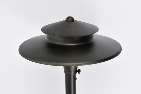 Elegant Lighting Aera Outdoor 12V Cast Brass tier path light 9 inch Wide x 24 inch High in Dark Bronze Model: P804-DB