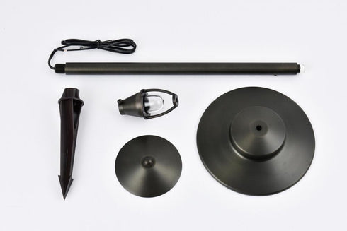 Elegant Lighting Aera Outdoor 12V Cast Brass tier path light 9 inch Wide x 24 inch High in Dark Bronze Model: P804-DB
