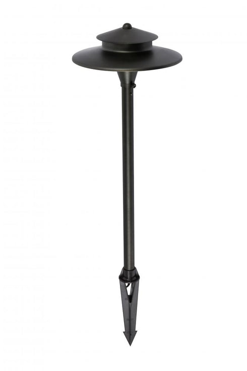 Elegant Lighting Aera Outdoor 12V Cast Brass tier path light 9 inch Wide x 24 inch High in Dark Bronze Model: P804-DB