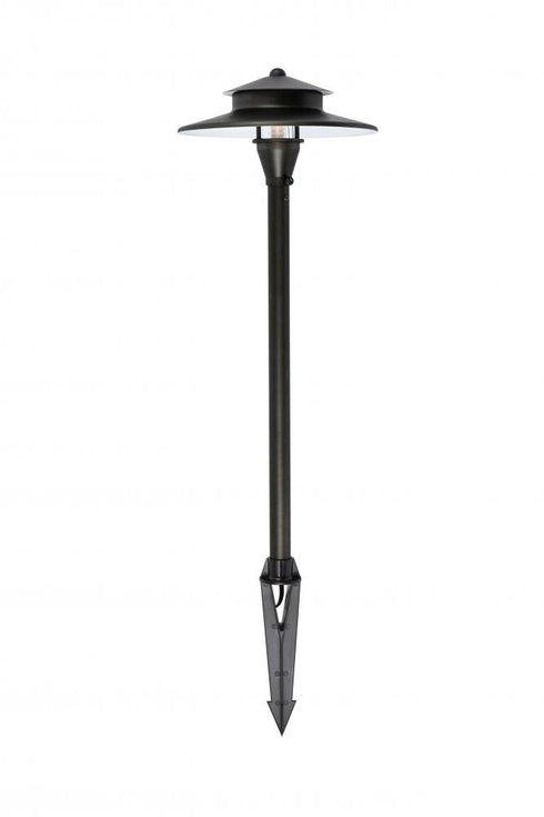 Elegant Lighting Aera Outdoor 12V Cast Brass tier path light 9 inch Wide x 24 inch High in Dark Bronze Model: P804-DB
