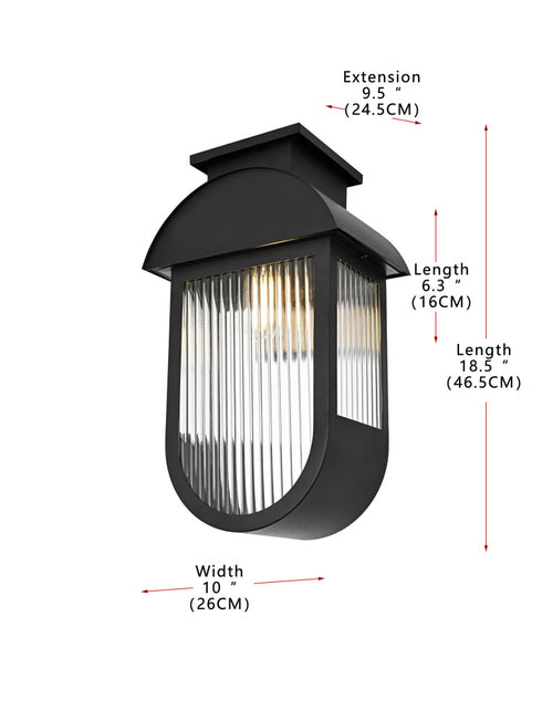 Elegant Lighting Albert 1 Light Wall sconce W10 Inch E9.5 Inch H18.5 Inch L1 in Black Model: OD338W19BK