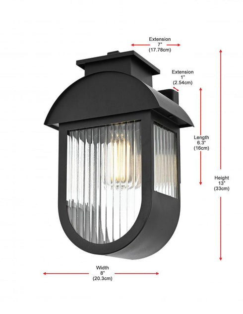 Elegant Lighting Albert 7 inch Outdoor Pendant in Black Model: OD338W13BK
