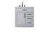 Elegant Lighting Alden Vanity Cabinet 1Dr3Dw 32 Inch W x 22 Inch D x 35 Inch H in Grey Model: VF29732GR