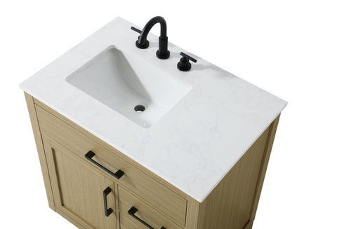 Elegant Lighting Alden Vanity Cabinet 1Dr3Dw 32 Inch W x 22 Inch D x 35 Inch H in Honey Brown Model: VF29732MHB