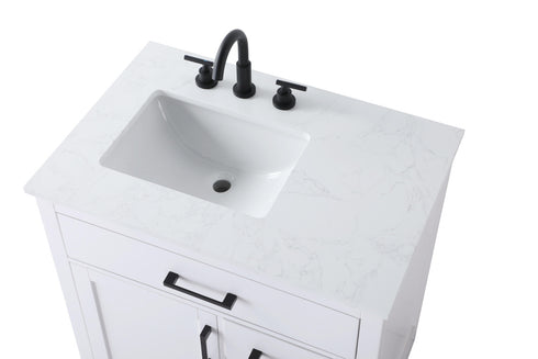 Elegant Lighting Alden Vanity Cabinet 1Dr3Dw 32 Inch W x 22 Inch D x 35 Inch H in White Model: VF29732WH