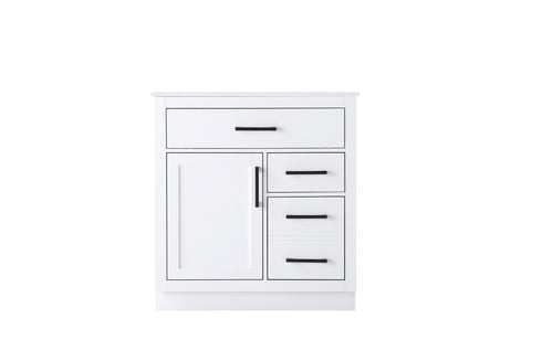 Elegant Lighting Alden Vanity Cabinet 1Dr3Dw 32 Inch W x 22 Inch D x 35 Inch H in White Model: VF29732WH
