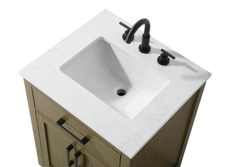 Elegant Lighting Alden Vanity Cabinet 2Dr1Dw 24 Inch W x 22 Inch D x 35 Inch H in Chestnut Brown Model: VF29724MCB